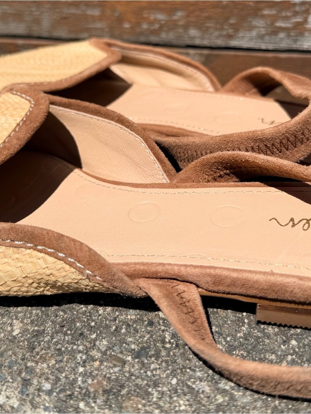 Women's Preppy Light Raffia Boden Pointed Toe Slingbacks - EU 39 / US 8.5 - Picture 2 of 5